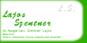 lajos szentner business card